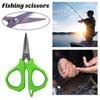 Multifunction Fishing Scissors Sharp Serrated Stainless Steel Blade Non-slip Rubber Handle Cutter PE Line Shear Outdoor Fishing Accessories