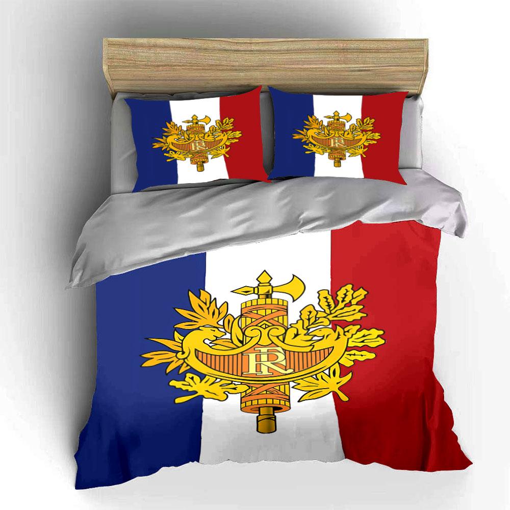 Französische Flagge Bettwäscheset Bettwäsche Bettbezugset Bettbezug Kissenbezüge  (1 * Bettbezug 2 * Kissenbezüge, ohne Bettdecke)