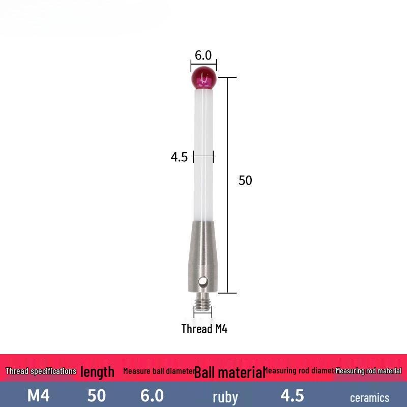 M4 Ceramic Rod Touch Probe - Jewel A-5000-3709/372