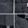 Men Woolen Coat Lapel Long Sleeve Single Breasted Mid-Length Overcoat with Pockets Casual Daily Wear