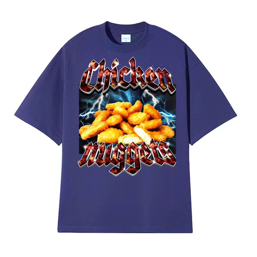 Heavy Metal Chicken Nuggets Funny Tshirt Men Women Fashion Retro Short Sleeve T Shirts High Quality 100 Cotton Comfort T Shirt