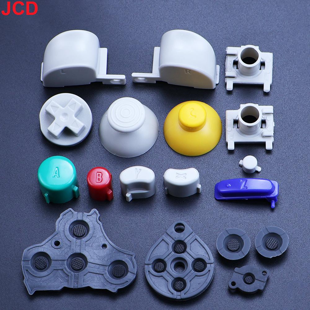 JCD Full Set Button For GameCube NGC Gamepad Power ON OFF Key A B X Y L R D Pads Mod Kit Silicone Pads Rubber Conductive Button