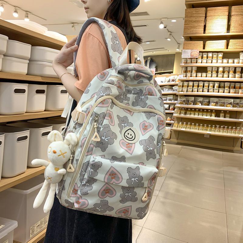 Large Capacity Cute Backpack for Girls - Suitable for Middle & High School Students, Grades 3-5, Double Shoulder Travel Bag