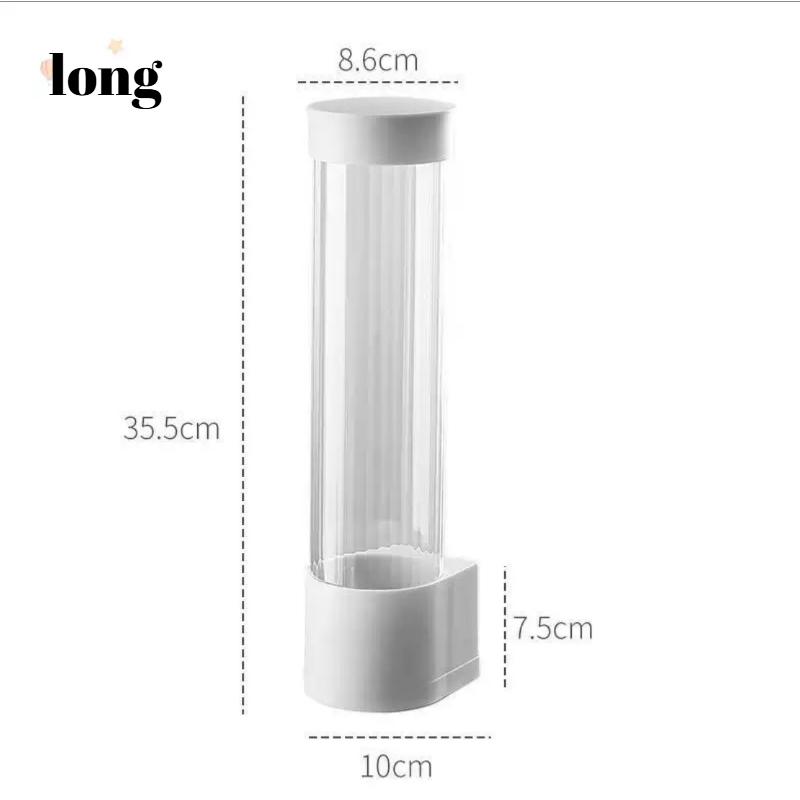 Disposable Paper Cup Holder Wall Mounted No Drill Cup Dispenser Plastic Dustproof Home Cup Stand