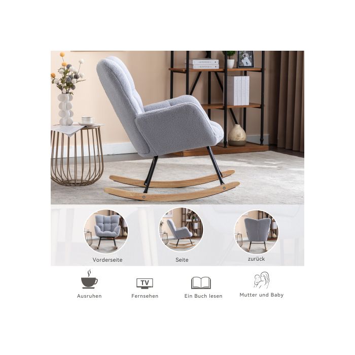 Fauteuil - MUVOE - Moderne - Tissu suédé - Gris clair - Ergonomique et durable