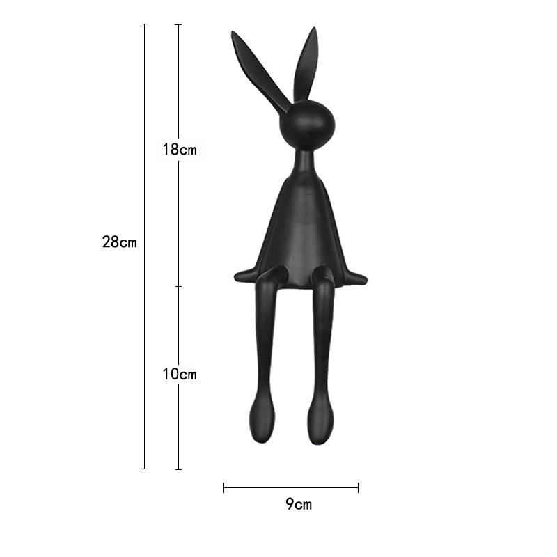28CM Nordic Home Decorate Figurines for Interior Gift Rabbit Statue Christmas Room Decor Abstract Art Sculpture Desk