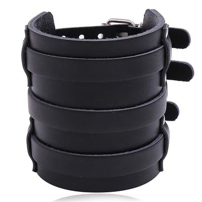 Europäisches & Amerikanisches Punk-Rindsleder Mehrschichtiges Armband: Trendiger Motorrad- & Fahrradstil