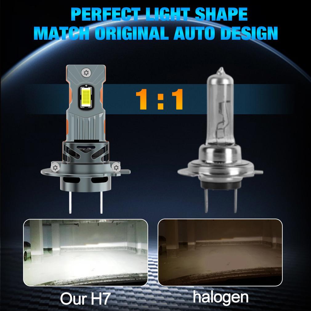 2 stk 30000LM H4 H7 LED-frontlyspærer Mini Turbo H11 LED H8 9005 HB3 9006 HB4 H1 H3 80W Bil Tåkelys Frontlys Auto Plug&Play Lampe 6500K Hvit