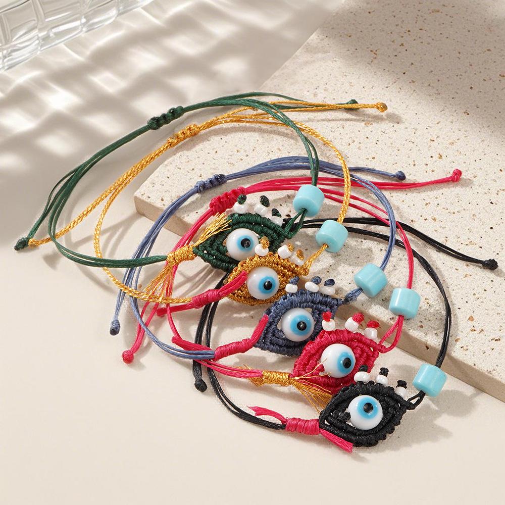 Multi-color Glass Evil Eye Bracelet for Women – Niche Design, Versatile Hand Jewelry with Personality