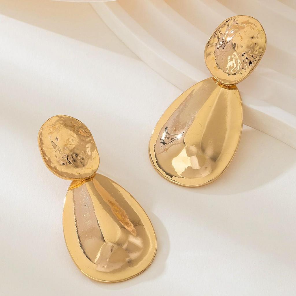 High-End European & American Water Drop Glossy Earrings: Exaggerated Style for Versatile Women's Party Looks