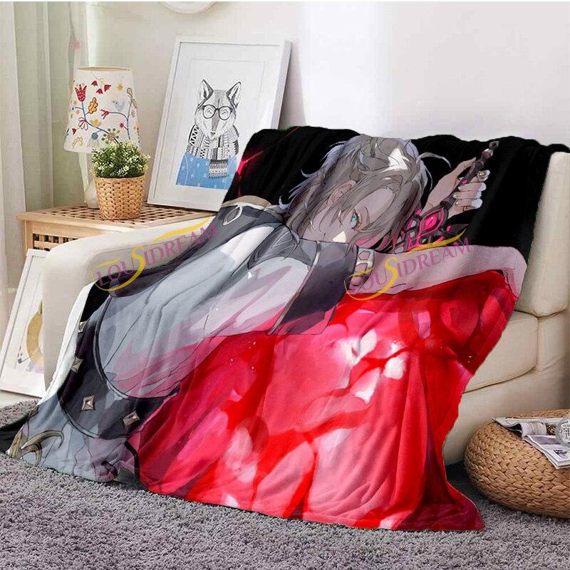Fashion Genshin  Blanket Flannel Four Seasons Quilt Anime Breathable Super Warm Throw Blankets for Bedding Travel Bedding  Gifts