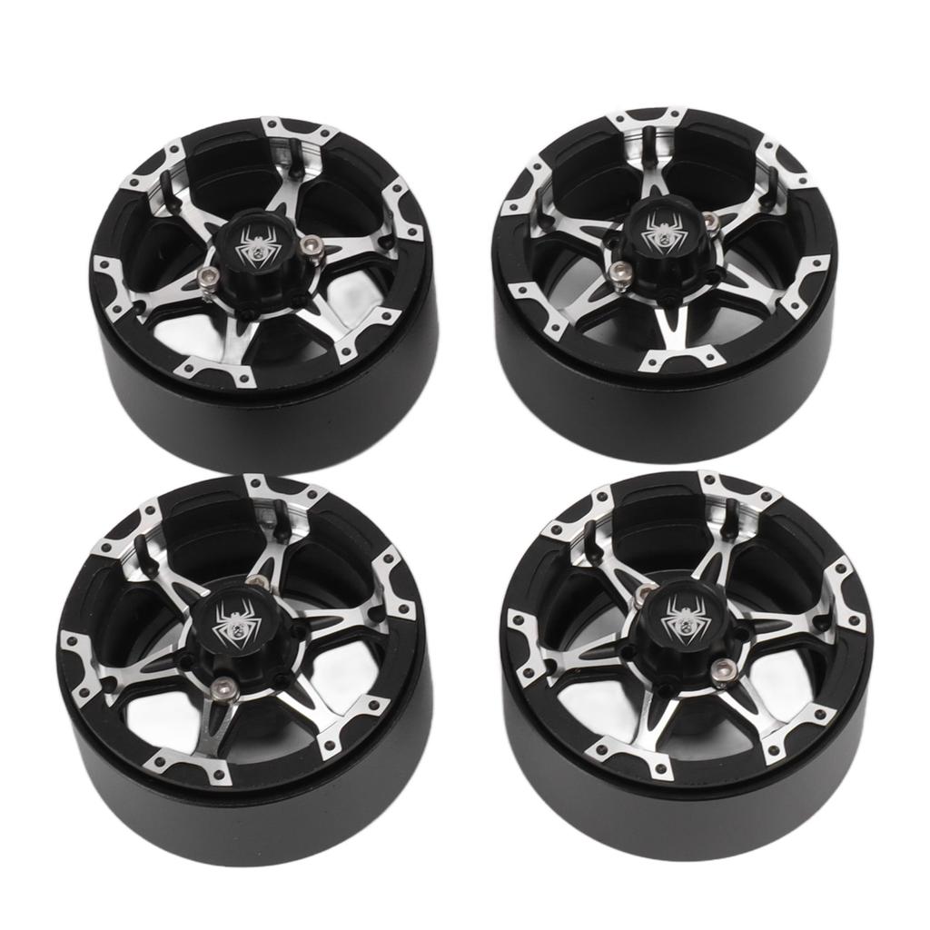 1.9in RC Beadlock Wheel Rims Reusable Stable Grip Silver Black Precise Replacement For Traxxas TRX4