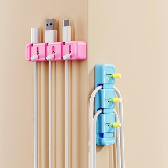 Toggle Switch Cable Holder Clip 3 Slots Self-adhesive Home Office Desk Phone Charging Data Cord Organizer Keeper Power Wire Management Clip