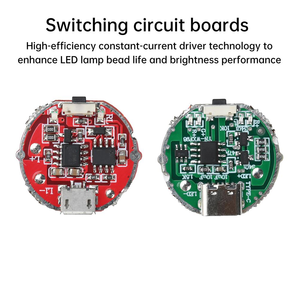3-Gang Taschenlampen-Antriebsmodul 2-Gang-Treiberplatine Zubehör mit Schalter Lade-Integrierte PCB für 10W Lampenperlen