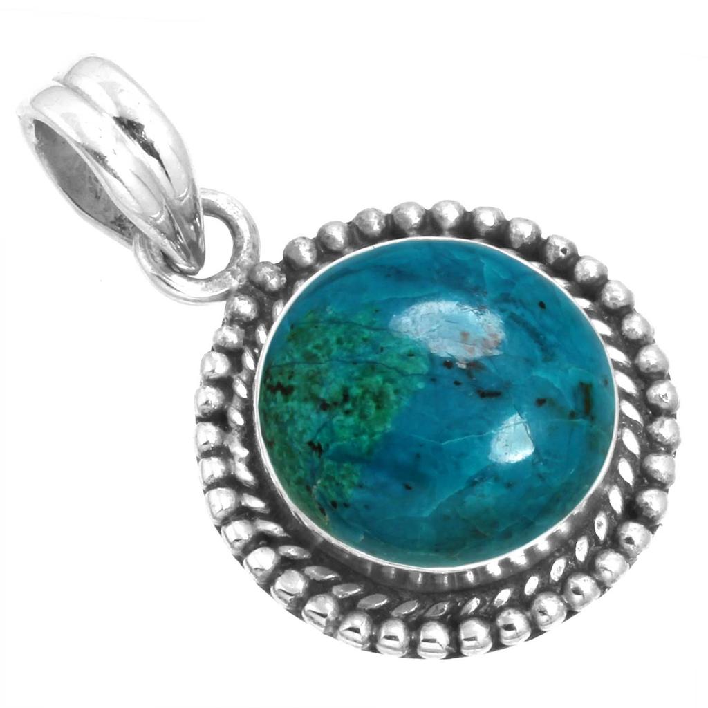 925 Sterling Silver Pendant Women Gemstone Handmade Jewelry Birthday Gift Amazonite Angelite Blue Opal Botswana Agate Mohave Azurite Chrysocolla