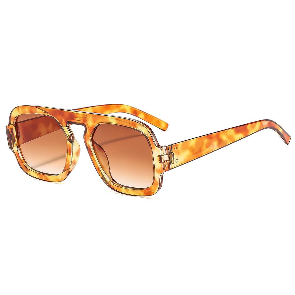 Модные Квадратные Солнцезащитные Очки Авиаторы Женские Мужские Uv400 Поляризованные Для Улицы Путешествий FloralFrameDoubleTeaLens