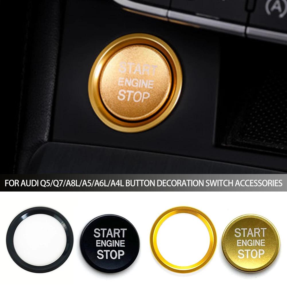 For  A4 A5 B9 B8 BT A7 C7 4GB Q5 8R Auto Engine Start Stop Push Button Cover Ignition Ring Decoration Car Accessories