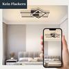 Plafonnier LED - NETTLIFE - 20W - Noir - Blanc chaud 3000K - 42x20x7 cm
