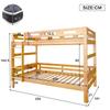 Bunk Bed for Children and Teenagers, Children's Bed, Split into 2 Single Beds, Sturdy Pine Wood Frame, Easy Assembly, Natural, 90x200cm
