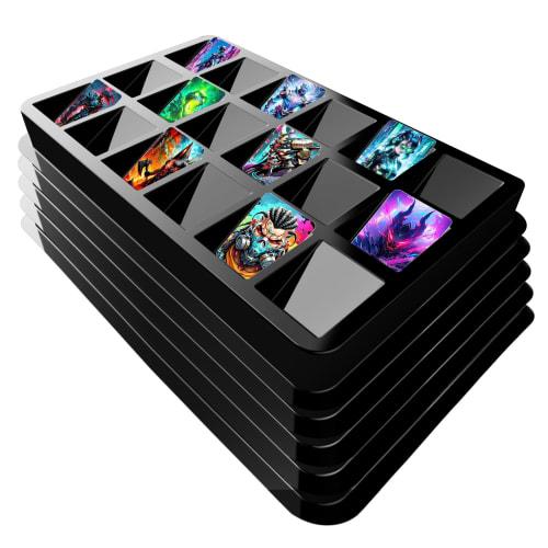 

Coolbyl 5-Pack Card Sorting Trays  Stackable Trading Card Organizer Display Case with 18 Cells, Organize and Sorting Your TCG Cards, Durable and Conv