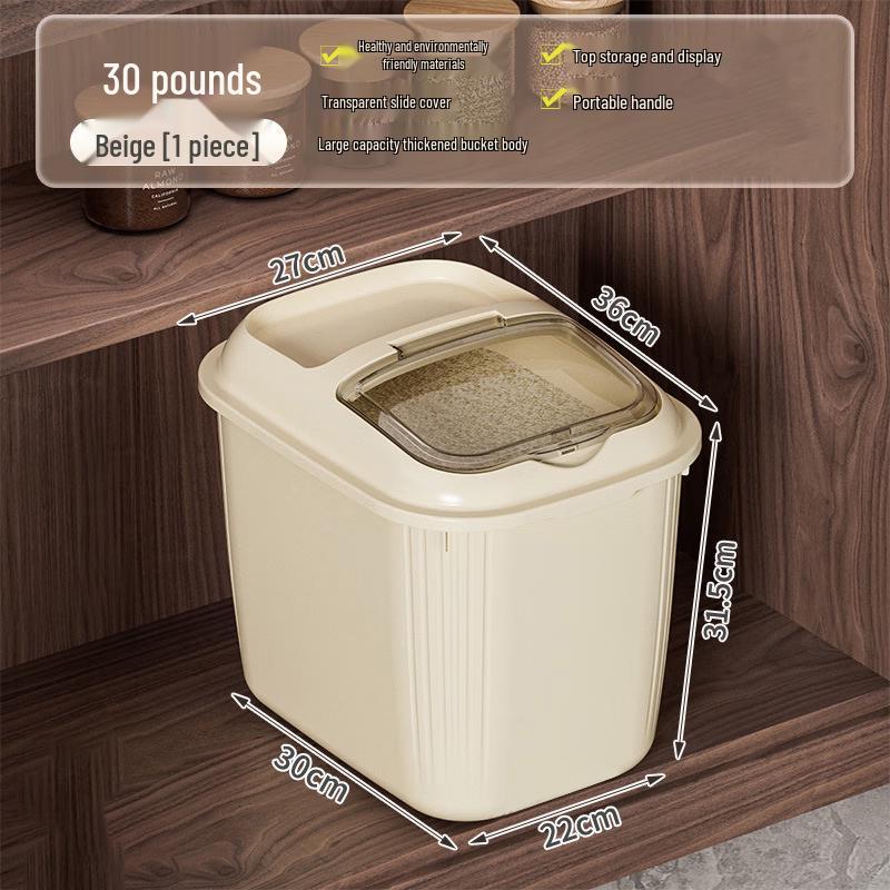KAPAXIONG Built-in Sealed Flip-Top Rice Storage Bin