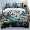 "Butterfly Floral Pattern Decoration" Soft Skin-Friendly Bedding Set Includes 1 Duvet Cover And 2 Pillowcase Gift
