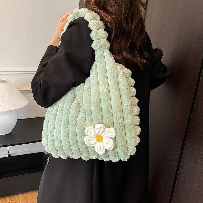 2025 Mori Style Plush Shoulder Bag - Sweet Girl Autumn/Winter Versatile Handheld Bucket Bag