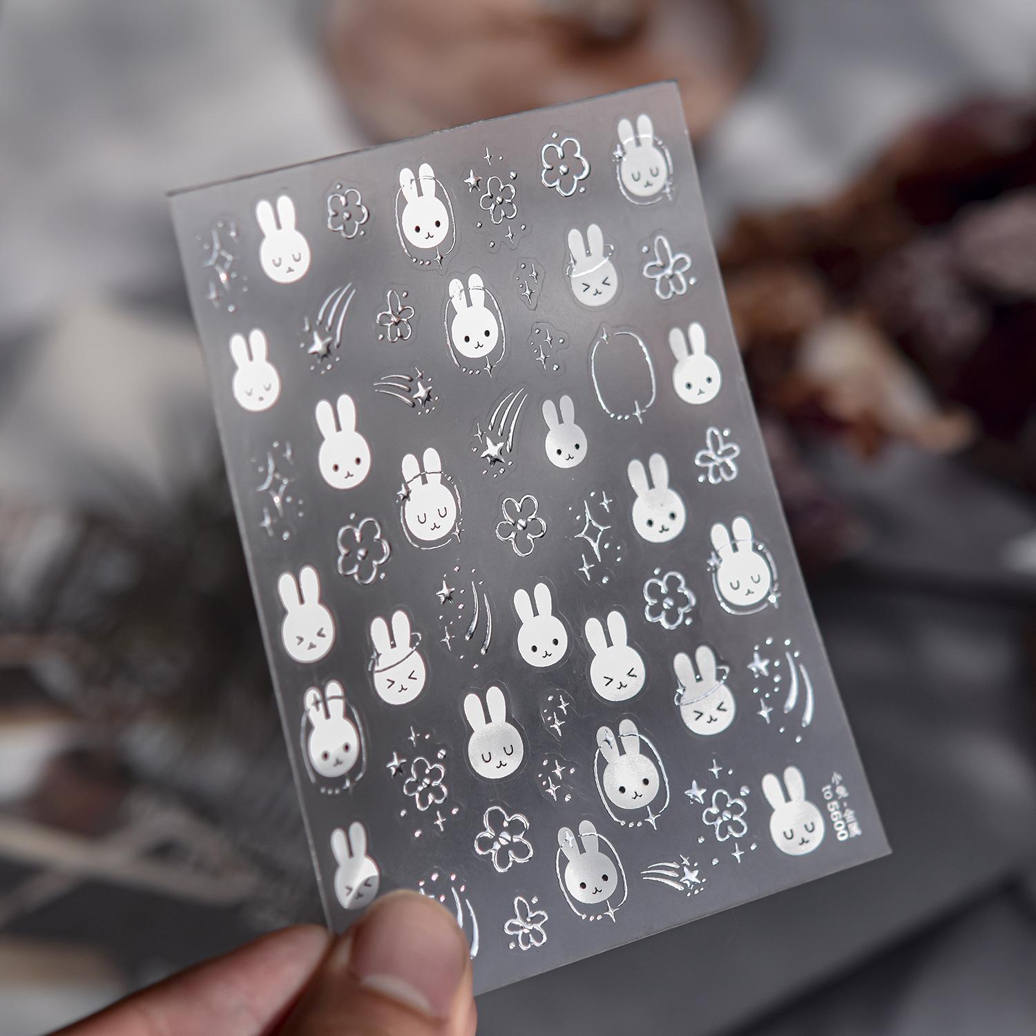 Tomoni Hot Stamping Modern Fresh Style Little Rabbit Nail Art Stickers