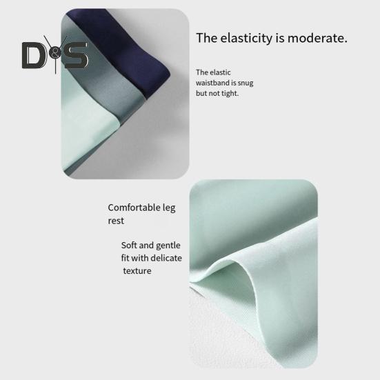 Men Boxer Underwear Elastic Mid-Waist Design Breathable Summer Ice Silk Shorts Panties Solid Color U-Convex Seamless Panties