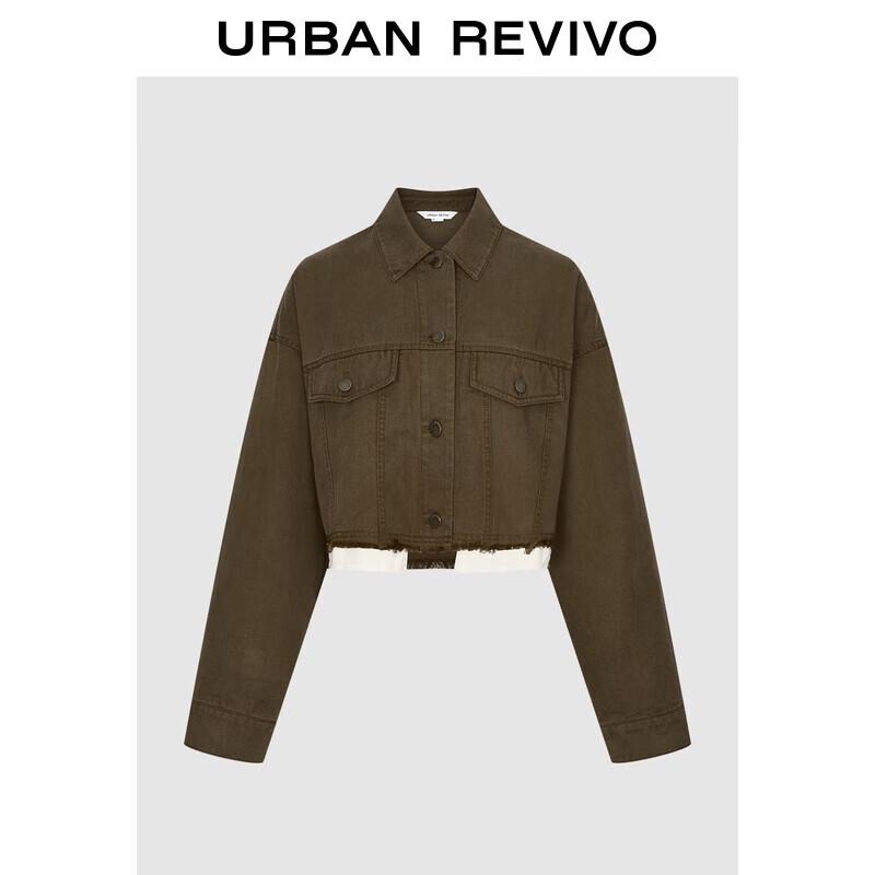 

Женская куртка UR 2025 Осень в стиле рабочей одежды с необработанными краями S