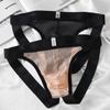 Men's Underwear Transparent Mesh Fun Thong Men's Solid Color Thong Underwear