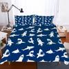 3D Print Red Blue Black Shark Whale Duvet Cover with Pillow Cover High Quality Soft Comforter Cover Bedding 100% Bamboo Fiber