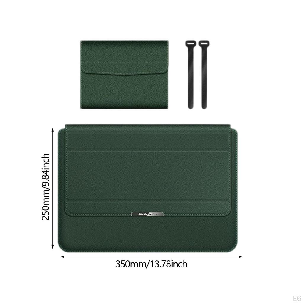 Laptop Sleeve Case Computer Bag Carrying PU Leather Stylish for 13/14inch with Invisible Stand