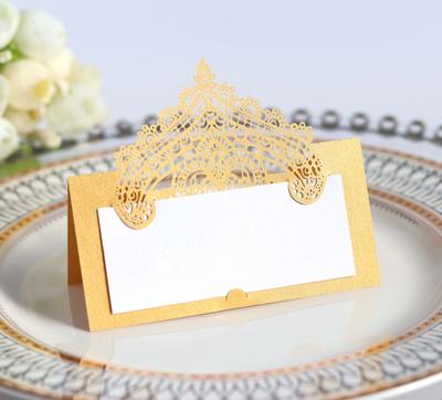 50p 3D Lace Wedding Table Card Hollowed Out Holiday Handwritten Banquet Hotel Seat Card Seat Card Party Decoration Card