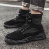 Martin boots men's autumn new lightweight breathable men's boots fashion high-top canvas sports and leisure shoes