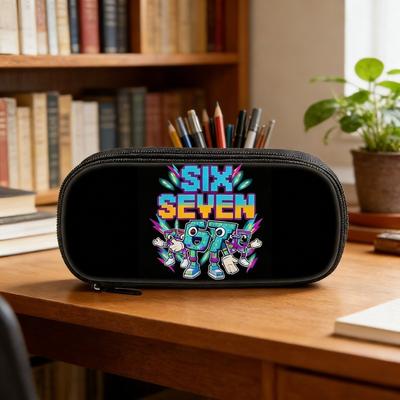 Six Seven Hot Sales Colorful Number 67 Print Layered Pencil Case Quality 3D Cartoon Pen Bag Best Gift for Boys/Girls School Supplies
