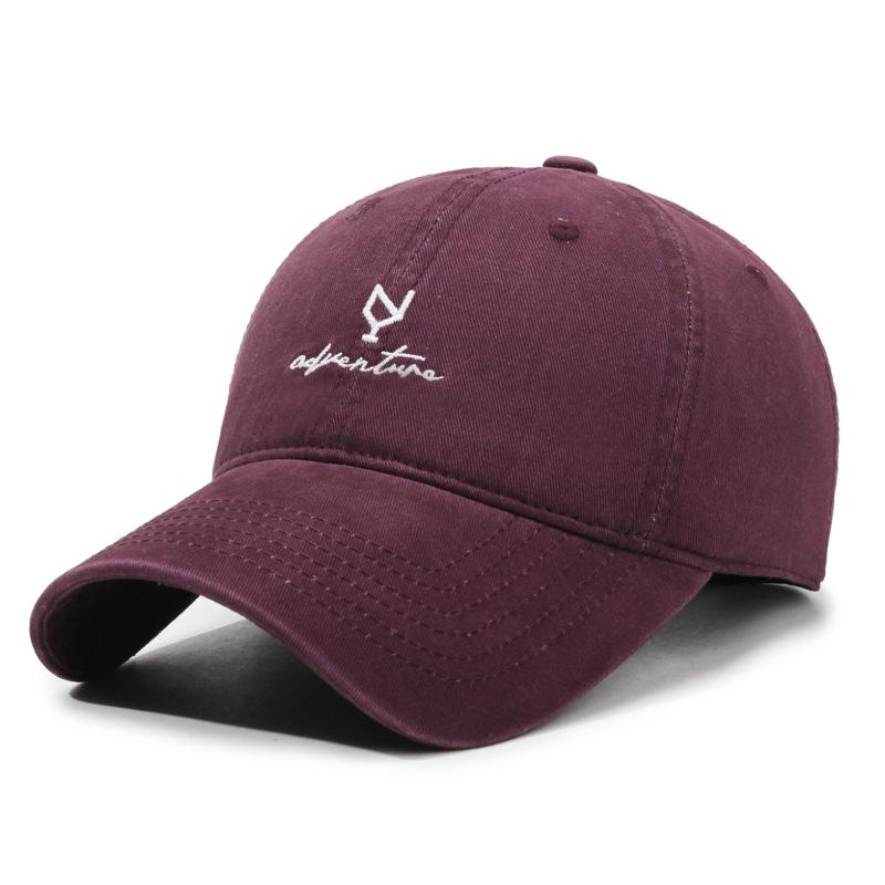 Vintage Baseball Cap Women Letter Embroidered Wide Brim Cap Sun Hat for Men