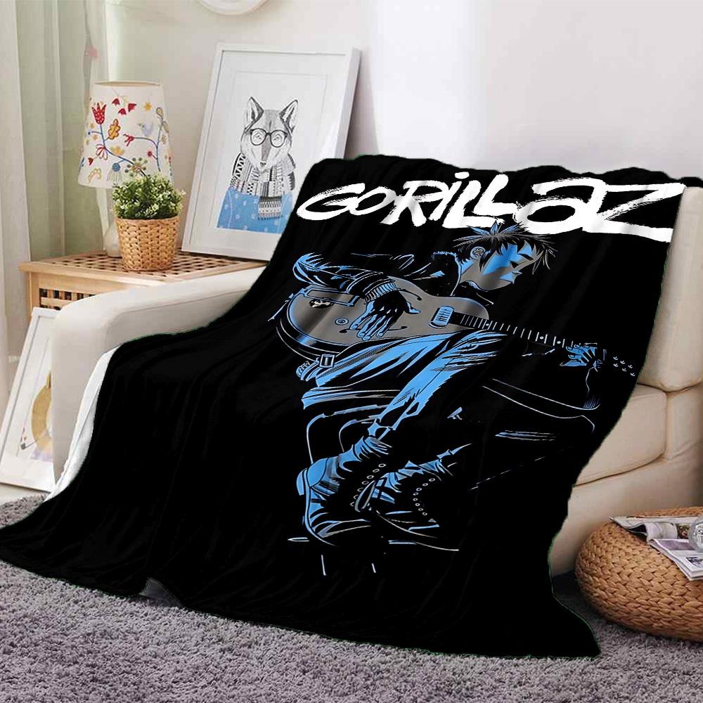 

Плед Gorillaz с мультяшным рисунком, 1 шт. - мягкий фланель, уютный, всесезонный, из полиэстера. Идеально подходит для дома, офиса, спальни. Прекрасный подарок. s1160 80cmx120cm(31inx47in)