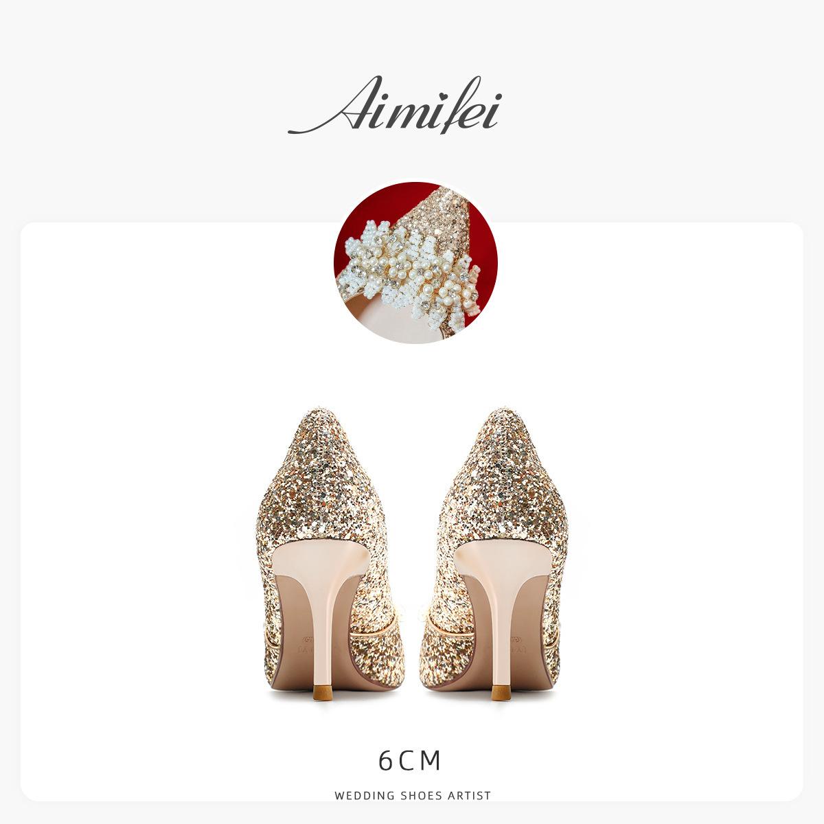 

Хрустальные свадебные туфли, туфли невесты, женские 2025 новые, свадебное платье Hexiu, обычно можно носить туфли на высоком каблуке 34