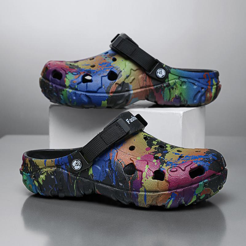 Herrtofflor Ny stor storlek Mode Tjocksulade vardagliga Sport sandaler herr EVA lättviktiga andningsbara utomhus strandskor herr