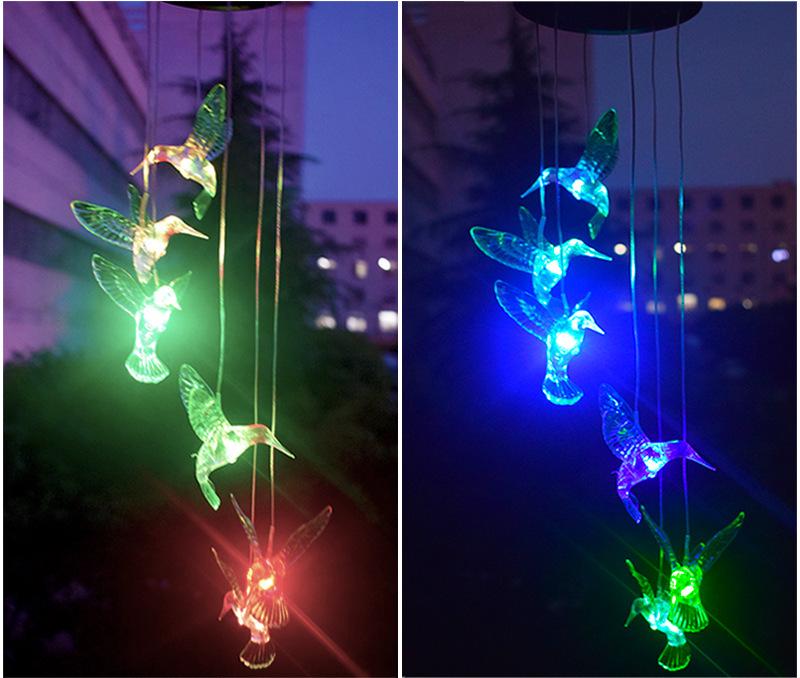 Solar Wind Chime: Seven-Color Gradient Waterproof Garden Lamp for Outdoor Decoration