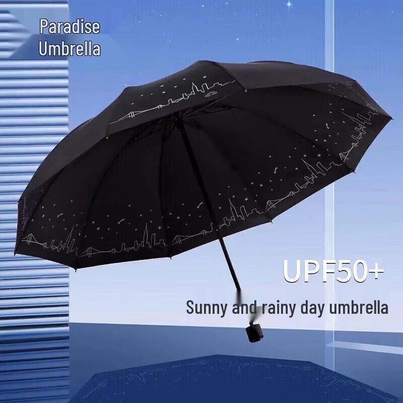 Paradise Automatic 3-Fold Sun & Rain Umbrella