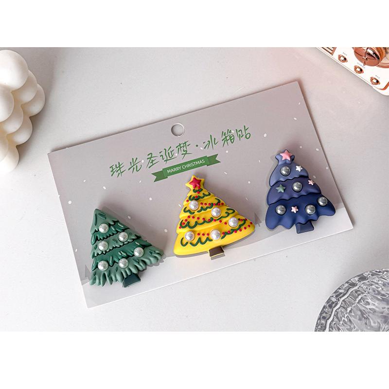 

2026 New 3Pcs/set Christmas Fridge Magnet Set, 3D Tree Decor, DIY Soft Magnetic Sticker for Christmas, Refrigerator Decoration