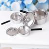 1:12 Dollhouse Kitchen Miniature Metal Mini Pot Set Doll House Cookware Furniture Christmas Role Play Party Decoration Gift