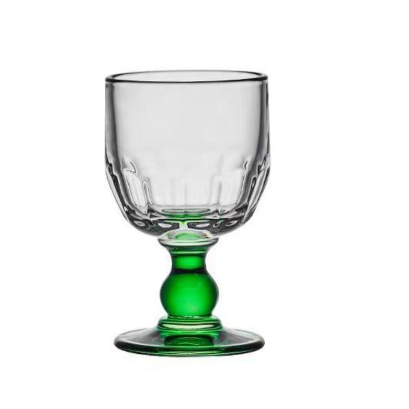 Irregular Wine Glass Vintage Low Leg Drink Coffee Cup Green Cocktail Fruit Glass for Home Ins Drink Mug Red Wine Ripple Cup
