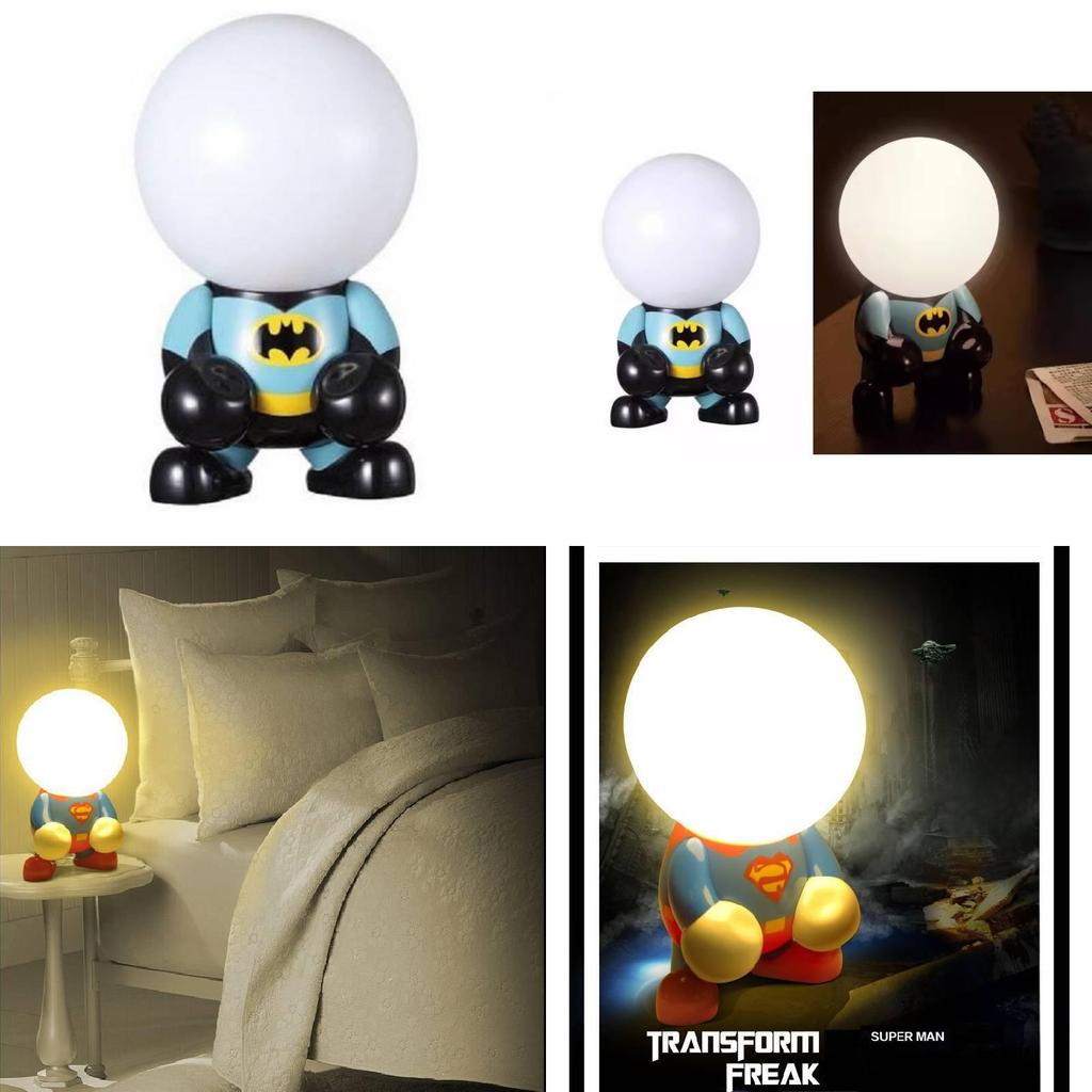 Superhero Cartoon Led Desk Lamp With Energy Saving Light For Kids Bedroom Decor