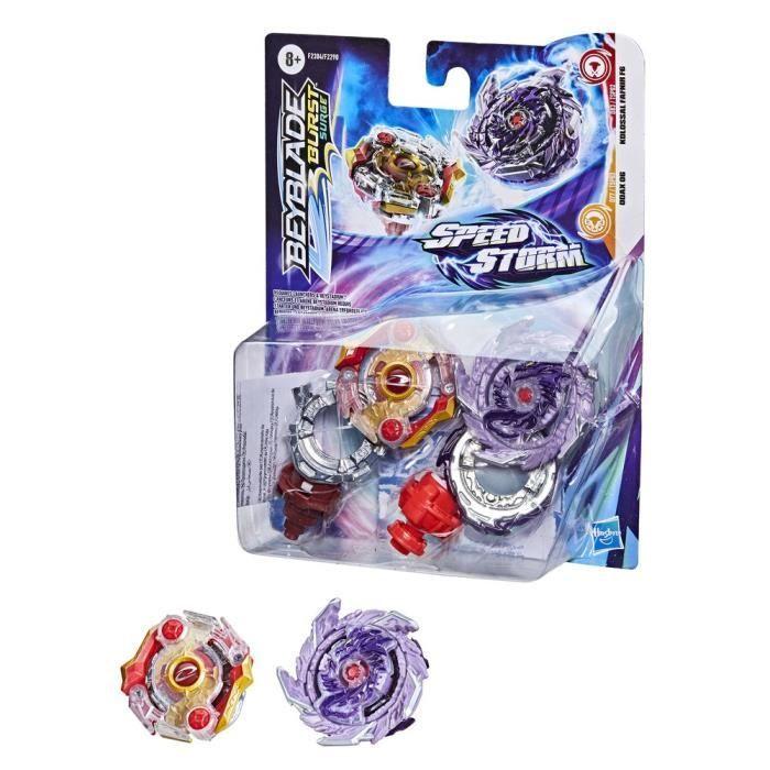 BEYBLADE - Burst Surge Dual Pack - 2 Toupies De Compétition Speedstorm Kolossal Fafnir F6 Et Odax O6