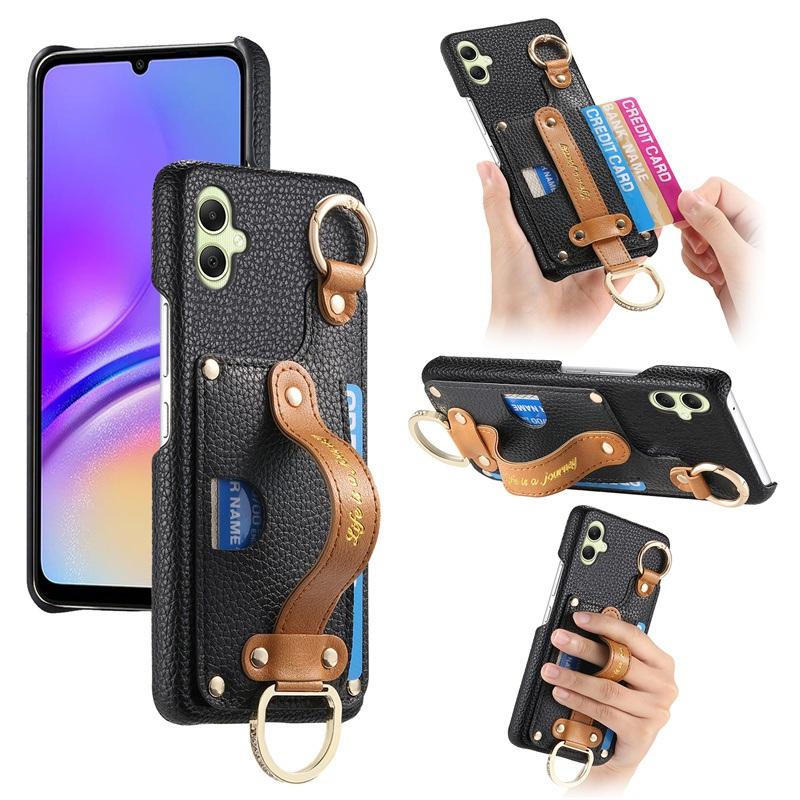 Luxury Wrist Strap Wallet Leather Case for Samsung Galaxy A35 A55 A05 A05S A54 A53 A34 A33 A32 Card Holder Back Cover