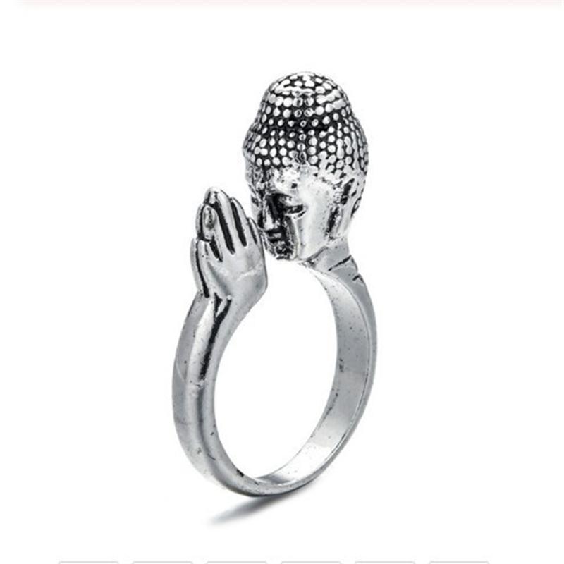 Unisex Buddha Buddhismus Kopf Ring Für Frauen Männer Straße Beten Glück Ring Einstellbare Finger Schmuck
