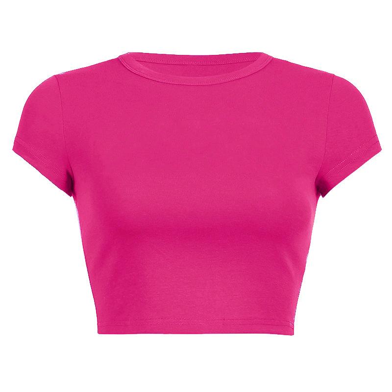 Y2K Women's Summer Solid Color Short T-shirt